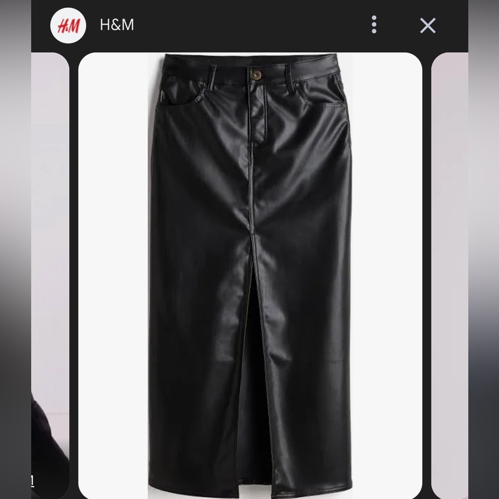 H&M faux leather Skirt